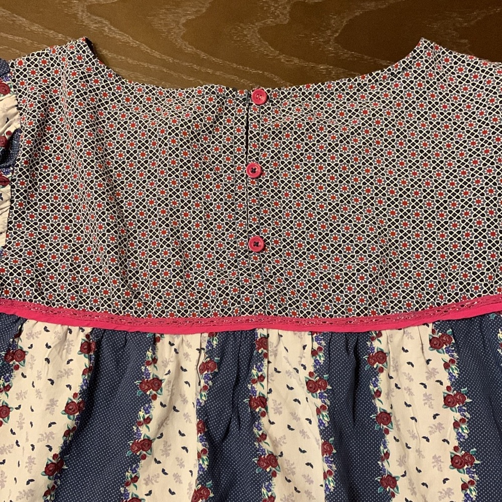Matilda Jane women’s blouse in pink blue floral women’s large gardencore boho - Picture 9 of 11